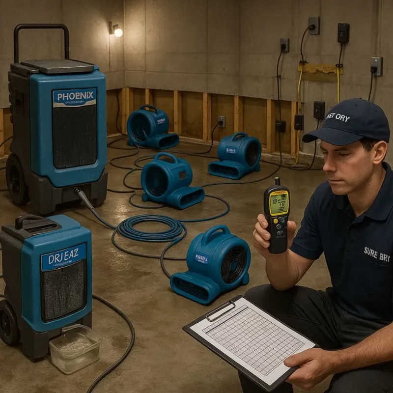 Structural Drying and Dehumidification process in Mineral Ridge, OH